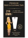 SNMMIFER 216 Strips Invisible Lingerie Tape for Fashion and Clothing, All Day Strength, Gentle on Skin and Clothes, No Residue, Water Proof (216 strips)