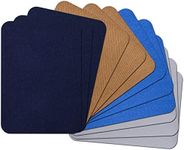 Guokuai 12PCS Premium Quality Fabric Repair Patches Iron-on Patches for Clothing Inside & Outside Strongest Glue Cotton 3" by 4-1/4" (7.5 cm x 10.5 cm)… (Light Grey Camel Dark Blue Royal Blue)