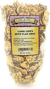 Corn Chips with Flax Seed, Healthy Snacks, Bulk Size (1 lb. Resealable Zip Lock Stand Up Bag)