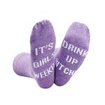 Novelty It's Girls Weekend Drink Up Bitches Funny Socks For Girls (DRINK UP BITCHES CA)