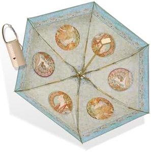 Rain Cats Mini Folding Travel Umbrella for Sun Lightweight Small Compact Umbrella with Anti-UV Protection Portable Parasol Umbrella Windproof with Case