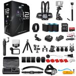 GoPro HERO12 Black Creator Edition - Includes Volta (Battery Grip, Tripod, Remote), Media Mod, Light Mod, Waterproof Action Camera + 64GB Card, 50 Piece Accessory Kit and 2 Extra Batteries