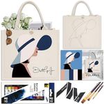 Canvas Tote Bag, DIY Canvas Tote Bag Painting Kit, Create Your Own Handbag, Adult Painting Party Set, Reusable Shopping Bag, Tote Bag, Perfect for Paint and Sip Parties, Birthday Gifts,Shopping