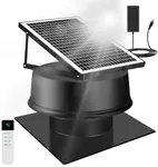 Solar Attic Fan with Smart Power Adapter and Remote Solar Roof Vent Fan 1250+ CFM Exhaust Solar Powered Attic Exhaust Fan Weatherproof for Up to 1800 Sq.Ft Attic Ventilation in Homes/Farm/Factory