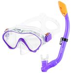 Kids Snorkel Set for Boys Girls Youth Junior Age from 5-13 Years Old Upgraded Dry Top Snorkel Mask Snorkeling Gear with Carrying Bag for Pool Swimming Diving Water Park Beach Vacation