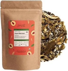 Heavenly Tea Leaves Organic White Peach, Loose Leaf White Tea, 4 oz. (Approx. 50 Cups of Tea) - Peach Aroma, Natural Sweet Taste, Lightly Caffeinated, Antioxidant Rich