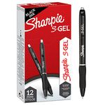 Sharpie S-Gel | Gel Pens | Medium Point (0.7mm) | Black Ink | 12 Count