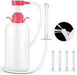 Vaginal Cleansing Douche,Norbase Vaginal Douche Syringe Cleaner Enema Reusable Manual Pressure Anal Vaginal Cleaning System Portable Kit with 5 Nozzles,Water Colon Cleansing Detox 600ml