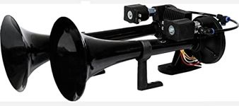 HI DO 24V Diesel Train Black Air Horn 135dB Compatible with Man Daf Scania HGV Truck Lorry