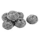 sourcingmap Stainless Steel Wire Kitchen Pot Pan Pad Scrubber 6 Pcs