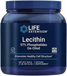 Life Extension Lecithin, promotes healthy cell structure and function in The brain, gluten free, non-GMO, vegetarian, 454 grams