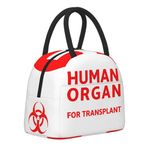 PAVQWEJ Funny Nurse Lunch Bag, Human Organ for Transplant Lunch Box Portable Waterproof Reusable and Thermal Work Meal Lunch Tote Funny Cooler Lunch Bags for School Office Work Picnic