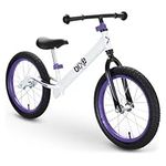 Bixe Aluminum Balance Bike for 5-9 Year Old Toddlers - 16 inch or 40.6 cm Wheels - No Pedal Kids' Training Bikes - Lightweight Bicycle for 5+ Boy or Girl - Purple