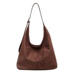 HiTotes Suede Bag Brown Suede Tote Bag Hobo Bag for Women Fall Purse Slouchy Shoulder Bag Large Slouch Bag Suede Purse Work Tote Handbag