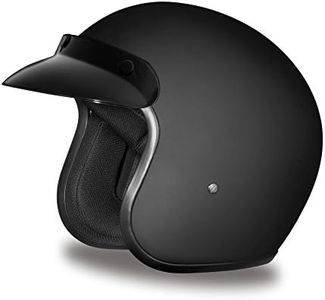 Daytona Helmets Motorcycle Open Face Helmet Cruiser- Dull Black, 100% DOT Approved, X-Large