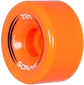 Riedell Sonar Wheels - Zen - Quad Roller Skate Wheels - 4 Pack of 32mm x 62mm 85A Wheels | Orange
