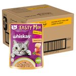 Whiskas Tasty Mix Adult (1+ Year) Wet Cat Food, Chicken with Tuna & Carrot in Gravy, 70 g, Pack of 28, Made with Real Fish, Complete & Balanced Nutrition for Adult Cat