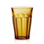 “Duralex® Collection Le Picardie®, Amber Water Glass, Juice, soda, 36 cl, 6 Pieces, Extremely Scratch-Resistant Glass, Microwave and Dishwasher Safe, Made in France”