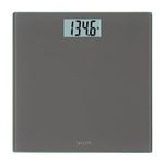 Taylor Digital Scales for Body Weight, Highly Accurate 400 LB Capacity, Auto On and Off Scale, 11.8 x 11.8 Inches, Charcoal Grey