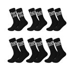 ELEGANTPARK Groomsmen Socks Set of 6 Groomsmen Gifts for Wedding Socks Funny Proposal Gifts for Groomsmen Wedding Gifts Bachelor Gifts for Groomsmen Groom Grew Black Cotton Novelty Socks for Men