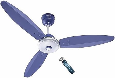 ACTIVA Gracia 1200mm Ceiling Fan, 3 Blade, 380 RPM BLDC 28 Watt Motor, 5 Star Rated, LED Light, Energy Saving, Remote Control, Reversible Mode & Timer, 4 Years Warranty - Silver Blue