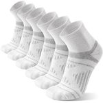 Merino Wool Ankle Hiking Running Socks Warm Winter Thermal Thick Compression Moisture Wicking Quarter Socks Gifts Stocking Stuffers for Men Women 6 Pairs(White Series,L)