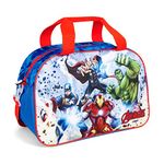 PERLETTI Marvel Avengers Duffle Bag for Boys Gym Travel Pool Leisure - Kids Gym Bag with Superheroes Blue and Red - Sports Bag Holdall for Little Boy with Adjustable Shoulder Strap - 28x41,5x21cm
