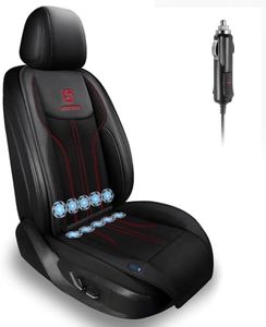 COTHERIXA Cooling Car Seat Cushion Front Seat,12V Cooling Seat Cover for Car with 10 Fans,Rapid Cooling with Automatic Start and Pause Seat Cushion (Black)