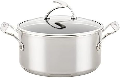 Circulon Stainless Steel Sauce Pan/Saucepan with Lid and SteelShield Hybrid Stainless and Nonstick Technology, 4 Quart, Silver