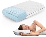 Vaverto Gel Memory Foam Pillow -Standard Size - Ventilated, Premium Bed Pillows with Viscose Made from Bamboo Pillow Cover, Cooling, Contoured Support, Orthopedic Sleeping