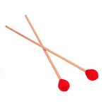 1 Pair Marimba Mallets Sticks Medium Hard Yarn Head Marimba Mallets with Wood Handle for Percussion Bell Percussion Accessories