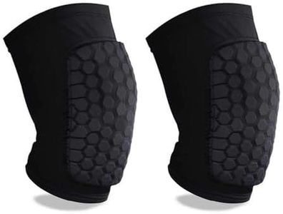 Knee Compression Pads,Basketball Knee Pads with Honeycomb Padding, Breathable and Non-Slip Knee Pads for Volleyball Gym Running Workout Sports, Hex Knee Pads Sleeves for Men and Women M (A Pair)