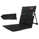 lencyotool Floor Chair With Back Support Beach Mat Foldable Stadium Seat Cushion Portable Camping Chair For Camping, Hiking, Stadium, Balcony, Park, Lawn, Picnic