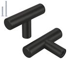 homdiy Cabinet Pulls Single Hole 15 Pack Black Cabinet Knobs HD201BK Stainless Steel Drawer Knobs 2in Overall Length Kitchen Cabinet Hardware Black