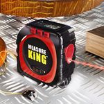 3-in-1 Measure King Digital Tape Measure – Battery Powered Versatile & Accurate Laser Measurer Tool with LED Screen Display & Cord, Roller or Sonic Measuring Modes - H8cm x W8cm x D3cm