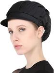 4 or 8 Pack Chef Hat Kitchen Cooking Chef Cap Adjustable Food Service Hair Nets Reusable Washable Mesh Bouffant Beanie (One Size, 4 Pack Brim Black, one_Size)