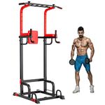 TLGREEN Multifunction Power Tower Dip Station Pull-Up Bar, Strength Training Full Body Training Home Fitness, Made of Steel Tube, Load Capacity up to 200 kg