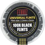 Ferroz Lighter Flints - Universal Lighter Flint (Black, 100)