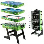 HLC 4 IN 1 Multi Sport Game Combination Table Set for Kids Pool Table, Foosball Table,Ping Pong Table, Slide Hockey for Family Parent-child Interactive for Kids (4ft, 1.2m)