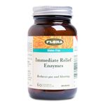 Flora Health Immediate Relief Digestive Enzymes with Lactase, Enhances Digestion & Provides Relief for Lactose Intolerance, Gluten-Free, Non-GMO, 60 Vegetarian Capsules Glass Bottle