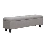 BLACK OAK Colby Upholstered Storage Bench Sofa Settee Storage Ottoman with Storage Fabric Grey