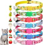 Cat Collars,7 Pack Cat Collar with Bells,Safety Breakaway Cat Collars Adjustable 7.5-12.5 Inch,Fruit Style Kitten Collar for Cute Pet Cats Puppy and Dog,Pet Supplies,Accessories,Gifts