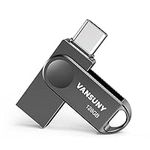 Vansuny Dual USB C Flash Drive 128GB USB 3.0 2-in-1 Type C + USB A Thumb Drive UDP-Tech Waterproof Metal Pen Drive Portable OTG Flash Drive