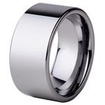 Fashion Month Men Women 10mm Silver Tungsten Carbide Ring Simple Wedding Engagement Promise Eternity Band Flat Top Size 10.5