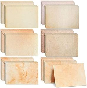 Blank Greeting Cards & Envelopes - 60-Pack - 4 x 6 in Flat Vintage Cards & Brown Envelopes - Blank Inside for Invitations & Scrapbooking - 6 Assorted Antique