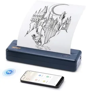 iDPRT MT890 Portable Wireless Printer - with Thermal A4 Paper, Bluetooth Inkless Printer for Travel/Home, Support US Letter&A4&A5 Size, Mobile Printer Compatible with iOS, Android & Laptop - Blue