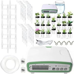 Auto Drip Irrigation Kit Dual Pumps Automatic Watering System with LCD Display 30-Day Digital Programmable Water Timer Kit Plant Watering Device for Indoor Garden Potted Plants(white)