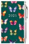 2025 Slim Week to View Diary with Pen - Hardback Journal Organiser - Full Year Weekly Planner (Butterfly)