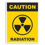 2 x 10cm Caution Radiation Sign Vinyl Stickers - Warning Office Sticker #31646 (10cm Tall)