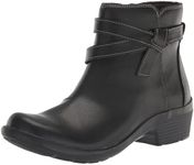 Clarks Women's Angie Spice Ankle Boot, Black Leather, 10 US